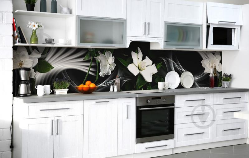 Скинали на кухню Zatarga «Бархатный жасмин» 600х2500 мм виниловая 3Д наклейка кухонный фартук самоклеящаяся Скинали на кухню Zatarga «Бархатный жасмин» 600х2500 мм виниловая 3Д наклейка кухонный фартук самоклеящаяся