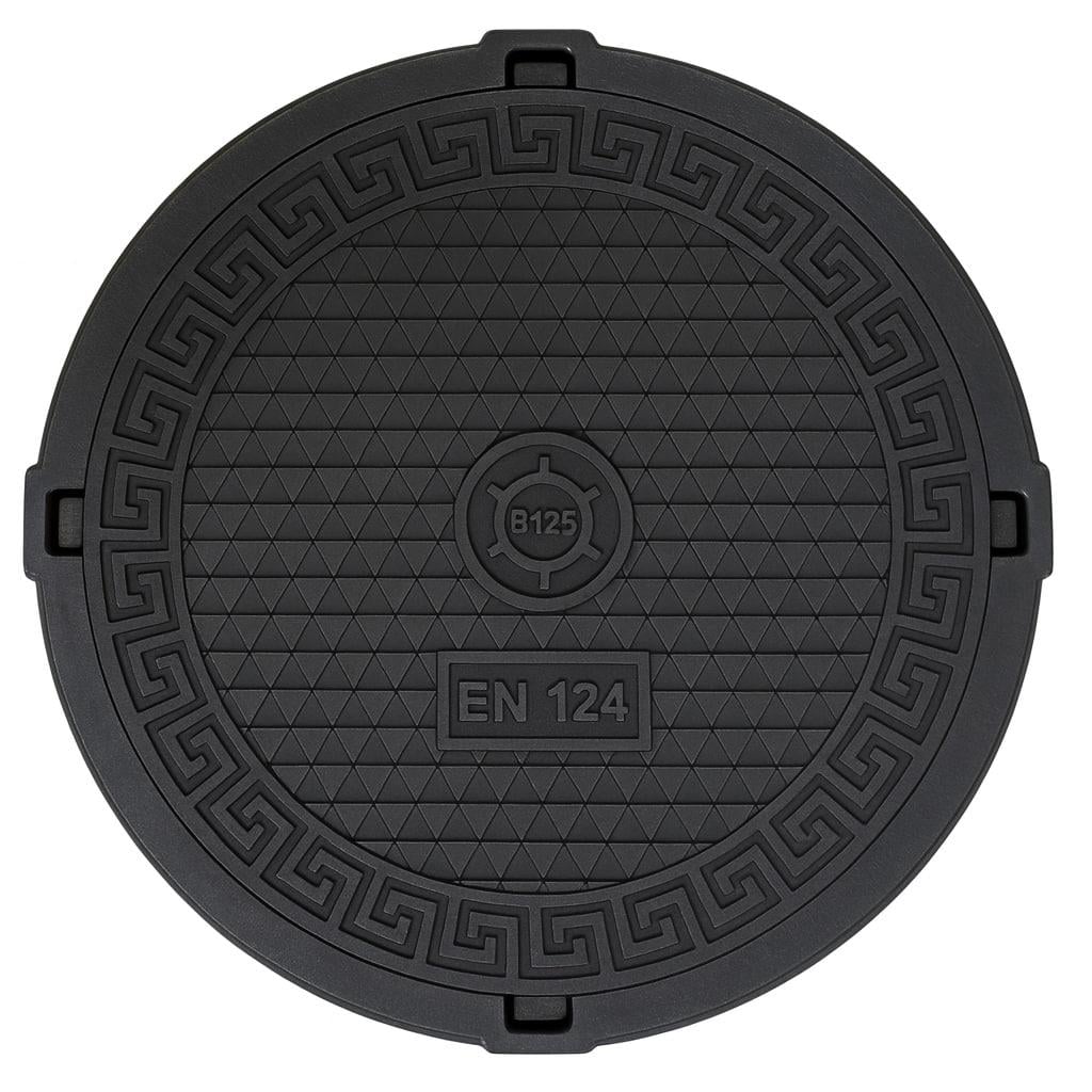 Люк канализационный полимерпесчаный ВОЮС d 0,98 м (В125)