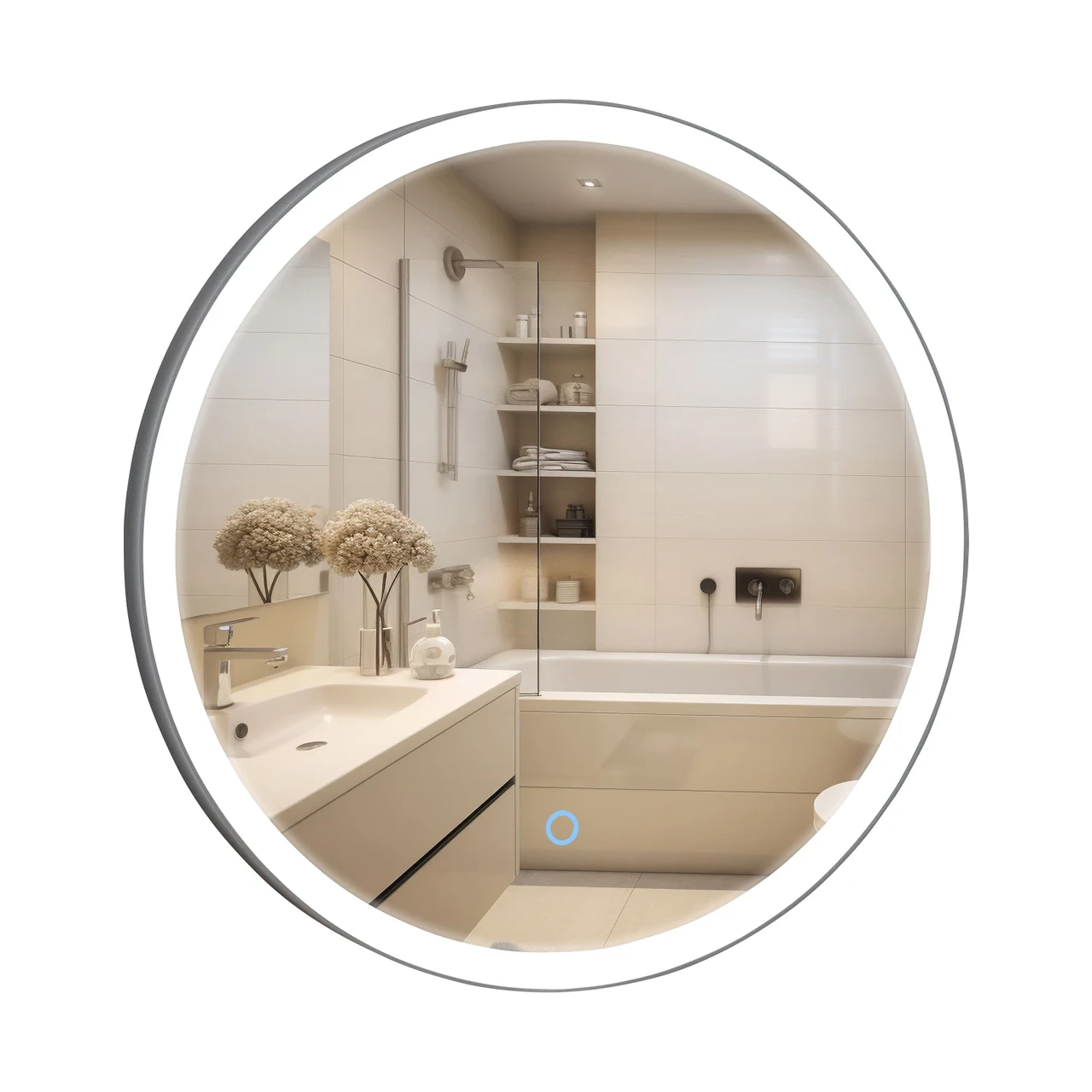 Дзеркало Lorenzo sensor з підсвіткою 70 см Black (2451707050)