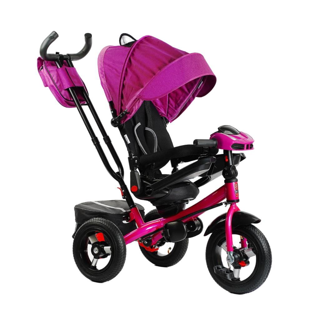 Велосипед 3-х колісний дитячий Best Trike надувні колеса фара з USB пультом Pink (129652)