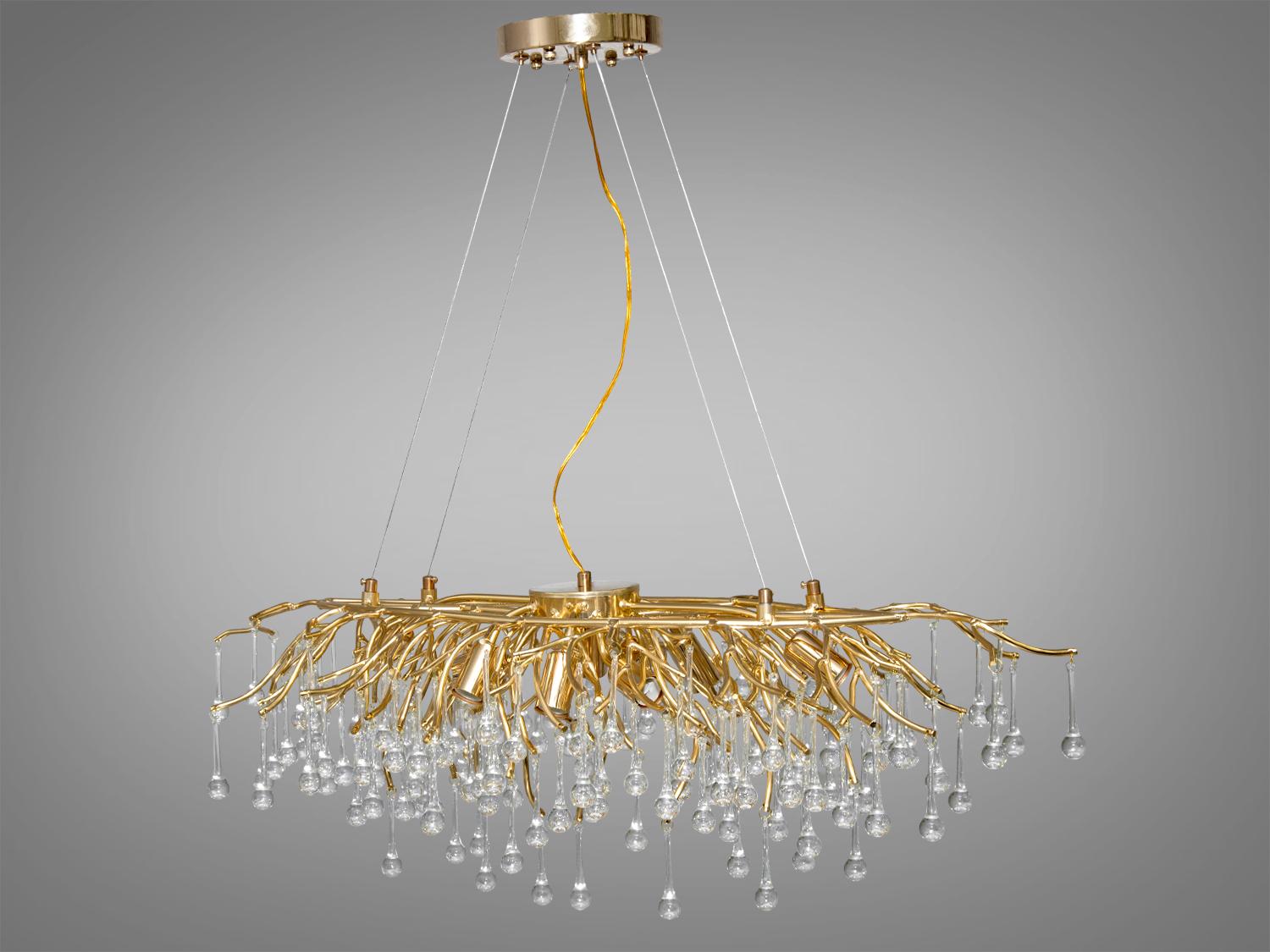 Люстра кришталева підвісна 41 Вт Золотий (607-L900GD) - фото 2 Люстра кришталева підвісна 41 Вт Золотий (607-L900GD) - фото 2