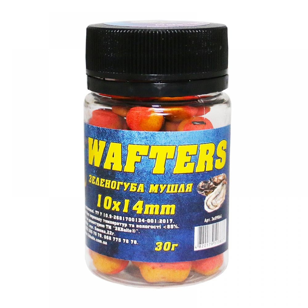 Бойл сбалансированный 3KBaits Wafters Зеленогубая ракушка 10х14 мм 30 г (3KB1361) Бойл сбалансированный 3KBaits Wafters Зеленогубая ракушка 10х14 мм 30 г (3KB1361)