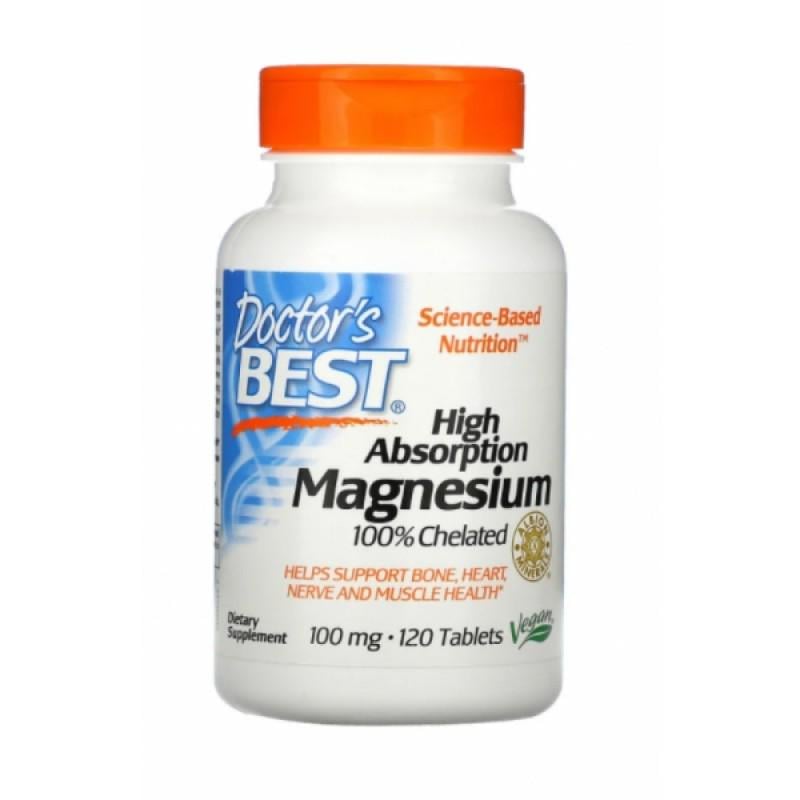 Магній гліцинат Doctor's Best 120 таблеток (DRB-00025)