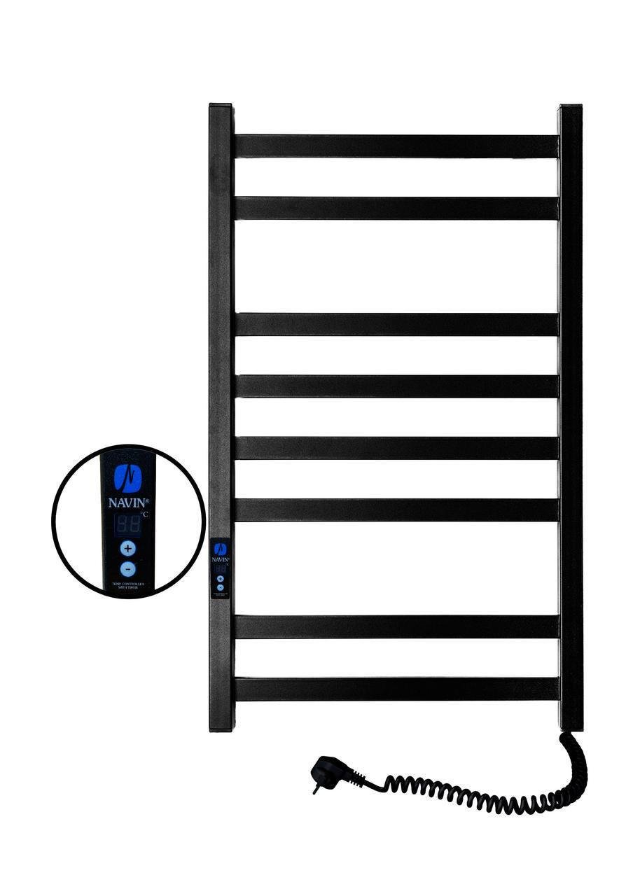 Рушникосушарка електрична NAVIN Авангард Digital права 480х800 мм муар Чорний (2134807497)