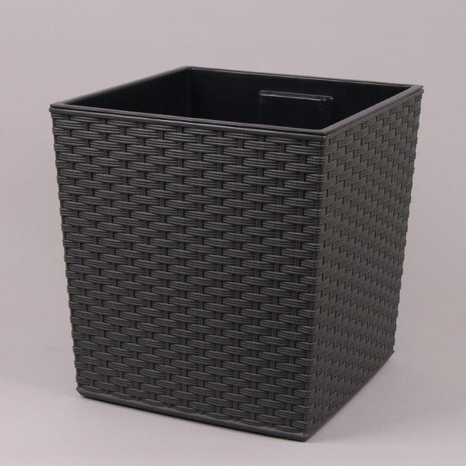 Горшок пластмассовый с вкладом Flora JUKA RATTAN 80916 25х25 см Графитовый (DR015088)