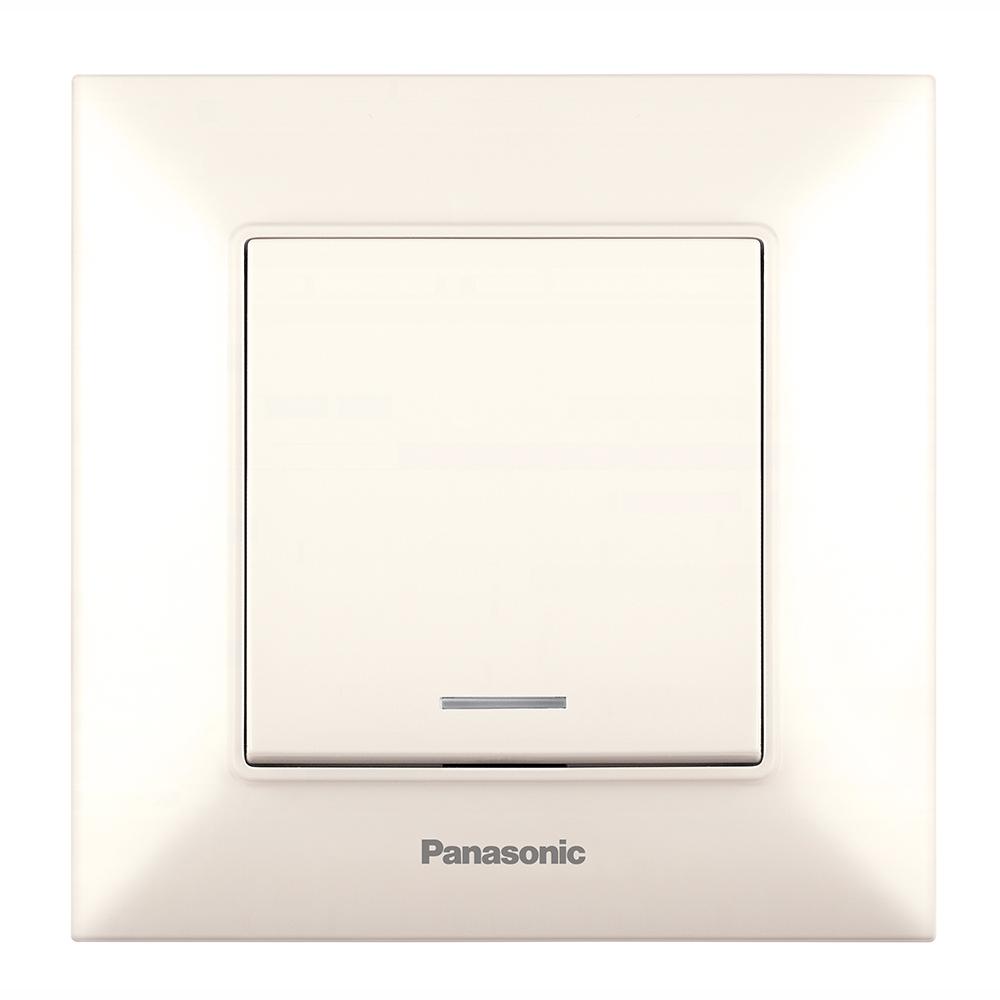 Выключатель Panasonic Arkedia Slim одноклавишный с подсветкой Кремовый (22851)