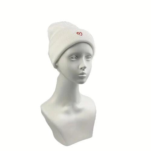 Шапка женская осенняя с сердечком Белый (21192375) Шапка женская осенняя с сердечком Белый (21192375)