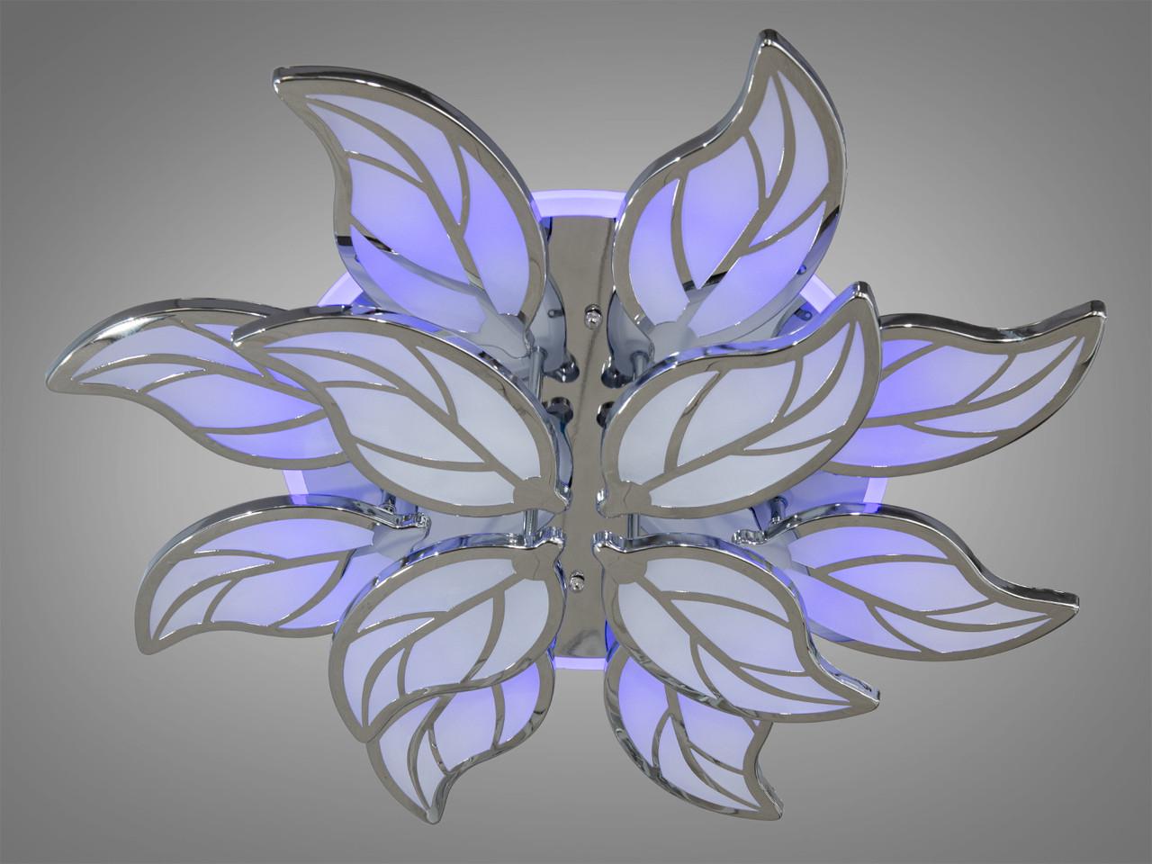 Люстра LED для гостиной с пультом и подсветкой 8028-8+4HR-LS 180W Хром (1776291318) - фото 3 Люстра LED для гостиной с пультом и подсветкой 8028-8+4HR-LS 180W Хром (1776291318) - фото 3