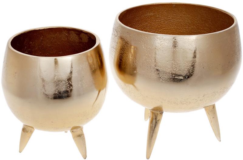 Кашпо декоративное Evian на ножках 20х20,5 см Золотой - фото 2 Кашпо декоративное Evian на ножках 20х20,5 см Золотой - фото 2