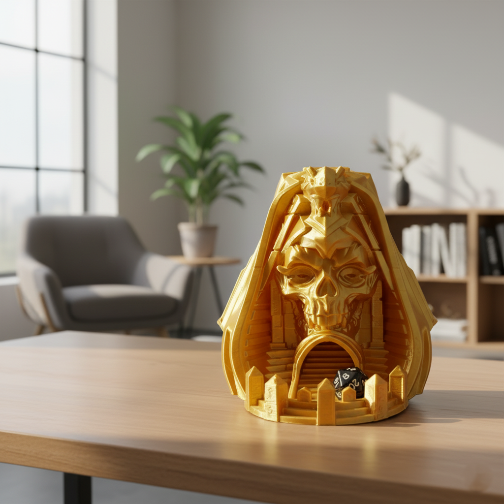 Вежа для гральних кубиків Череп Фараона Золотий (0303-2) Вежа для гральних кубиків Череп Фараона Золотий (0303-2)