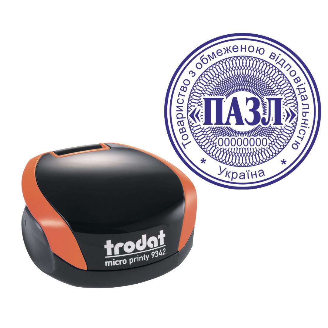 Печать ТОВ на карманном оснащении Trodat Micro Printy 9342 d 42 мм Оранжевый (ООО19/9342/O)
