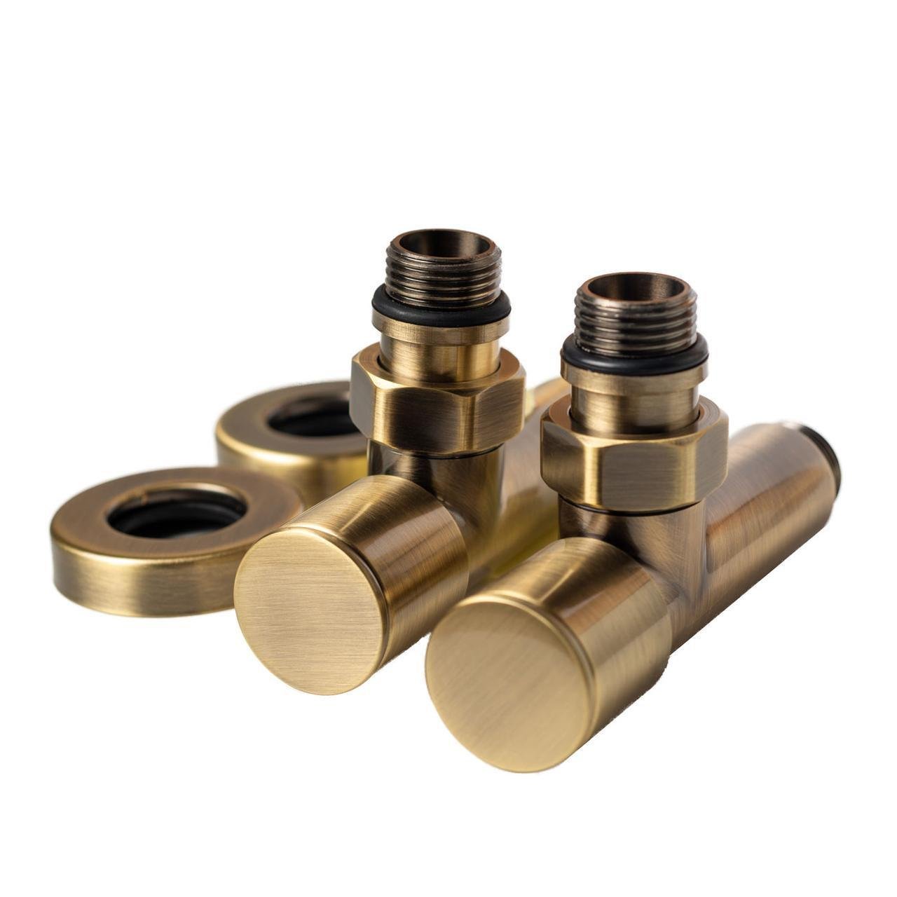 Кран угловой для полотенцесушителя Raftec 1/2"х1/2"" удлиненный 2 шт. Бронзовый (2134807583)