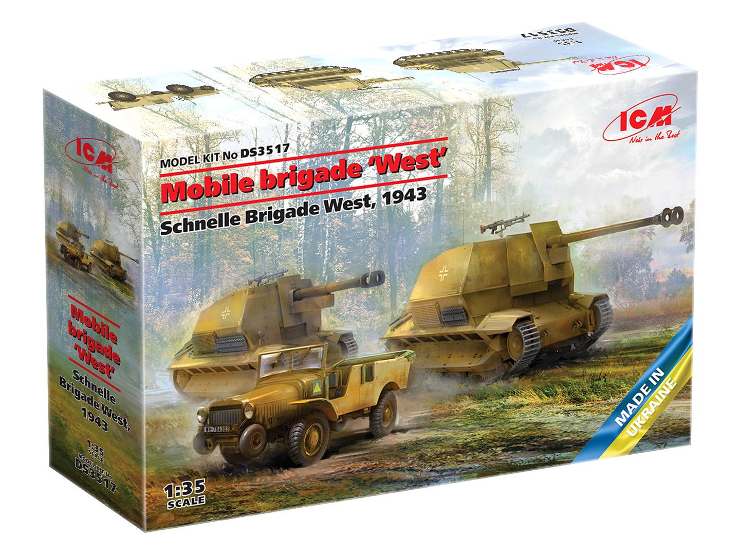 Збірна модель ICM Мобільна бригада Вест Schnelle Brigade West 1943 р Marder I 10,5 см