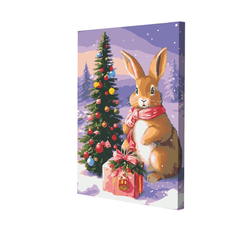 Картина по номерам Riviera Blanca Пушистик под елкой 28x40 см (RB-1045)