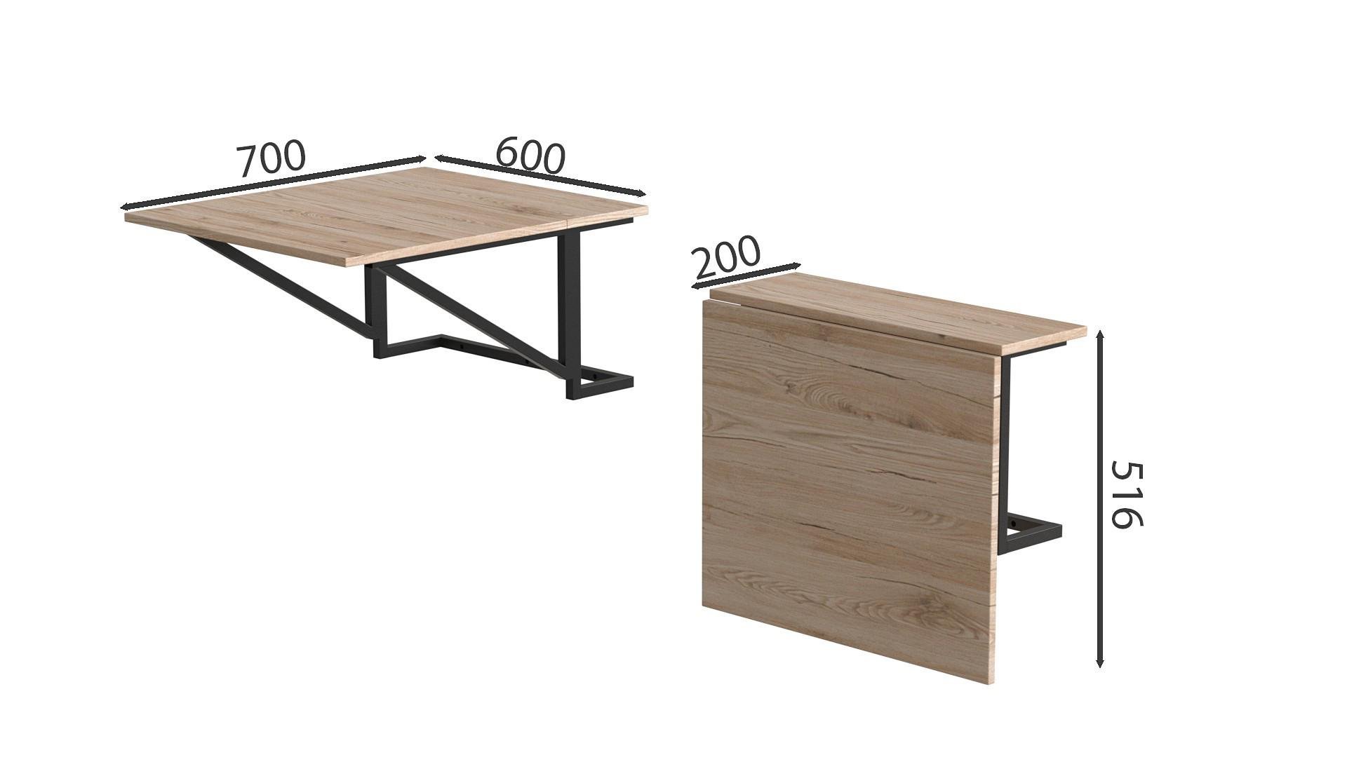 Стол раскладной Ferrum-decor Александр 2 металл/ДСП 16 мм 750x600x700 мм Черный/Дуб Артизан (FRD-104893) - фото 3 Стол раскладной Ferrum-decor Александр 2 металл/ДСП 16 мм 750x600x700 мм Черный/Дуб Артизан (FRD-104893) - фото 3