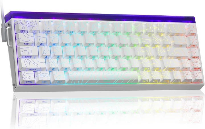 Клавиатура игровая Aula Hero 68 магнитная проводная с RGB подсветкой White Contour