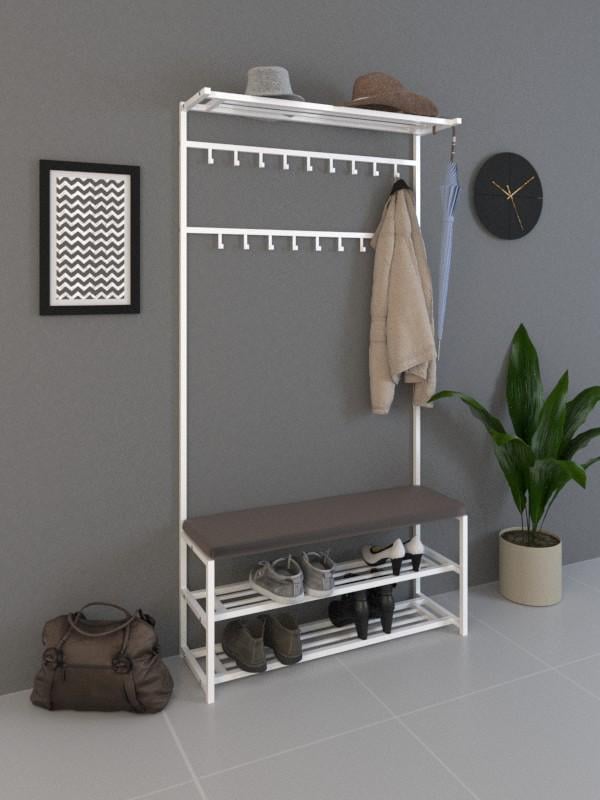 Прихожая металлическая SUNRISE-3 100 см Белый/Темно-коричневый Прихожая металлическая SUNRISE-3 100 см Белый/Темно-коричневый