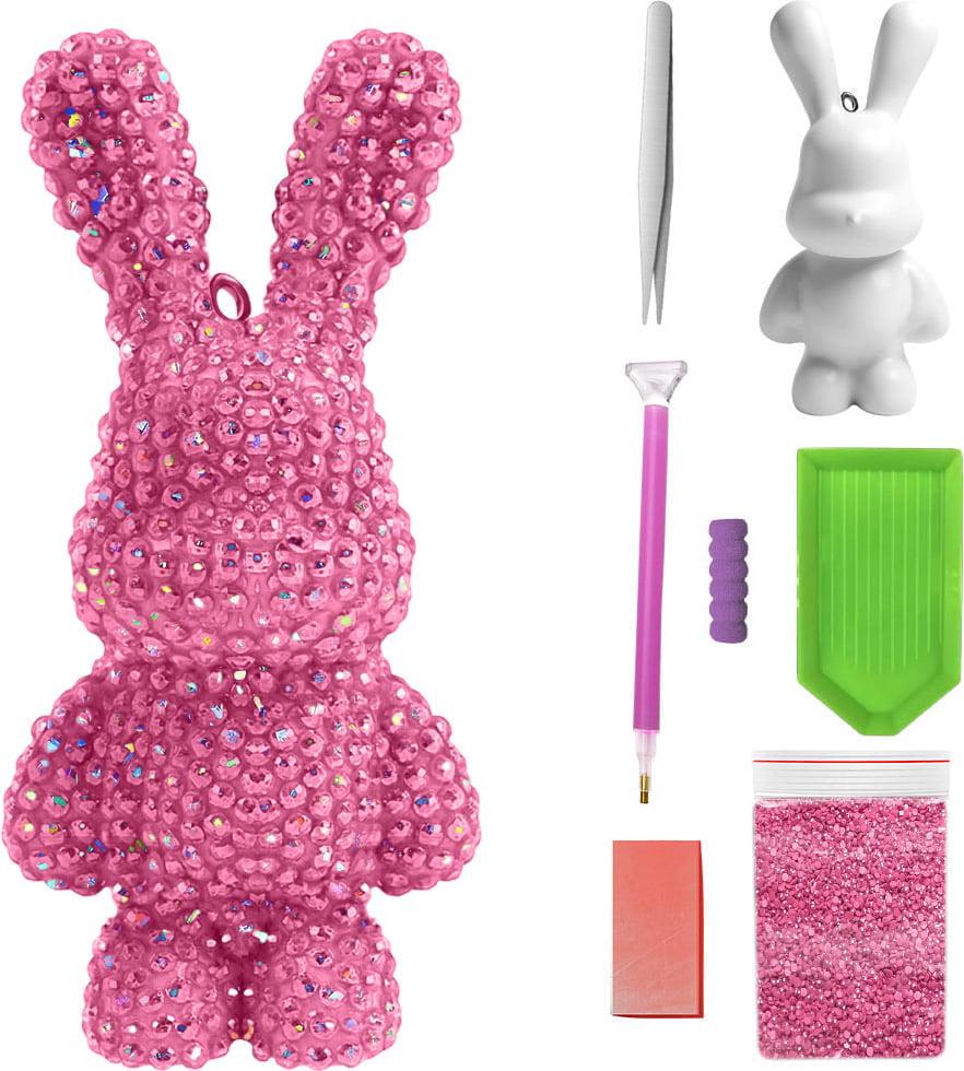 Алмазная мозаика SHLab Зайчик Голограммные Стразы 8 см Pink (41371-31)