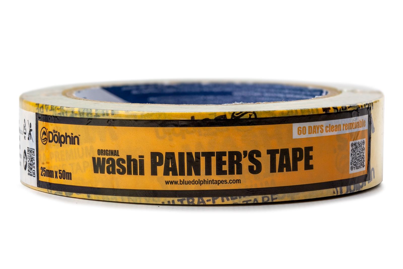 Лента-скотч малярная Blue Dolphin Washi XF7 рисовая бумага 25 мм 50 м 5 шт. (300-1-01_5) - фото 2 Лента-скотч малярная Blue Dolphin Washi XF7 рисовая бумага 25 мм 50 м 5 шт. (300-1-01_5) - фото 2