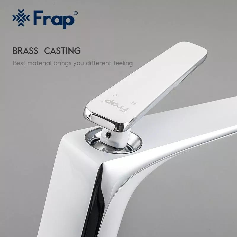 Смеситель высокий для умывальника Frap F1058-2 Белый/Хром (1037337) - фото 5