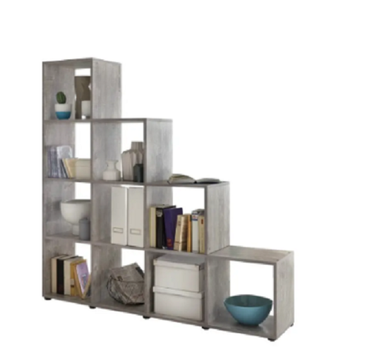 Стелаж книжковий драбинка для вітальні Бетон (P40а) - фото 2