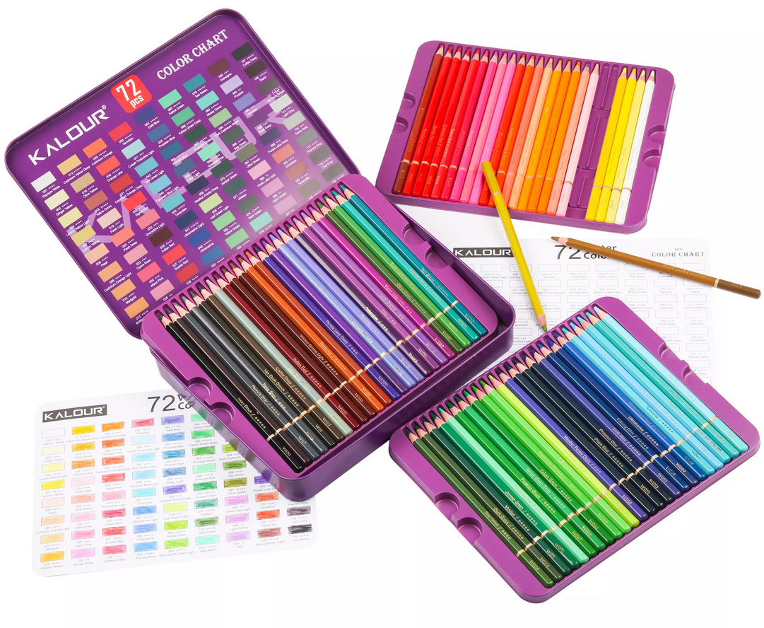 Набір акварельних олівців KALOUR 72 кольори в металевому пеналі - фото 7 Набір акварельних олівців KALOUR 72 кольори в металевому пеналі - фото 7