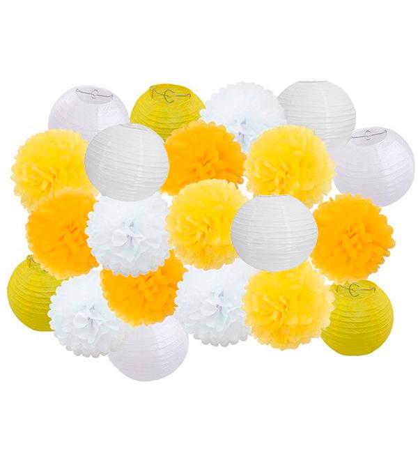 Праздничный декор 21 шт. Yellow/White (52288)