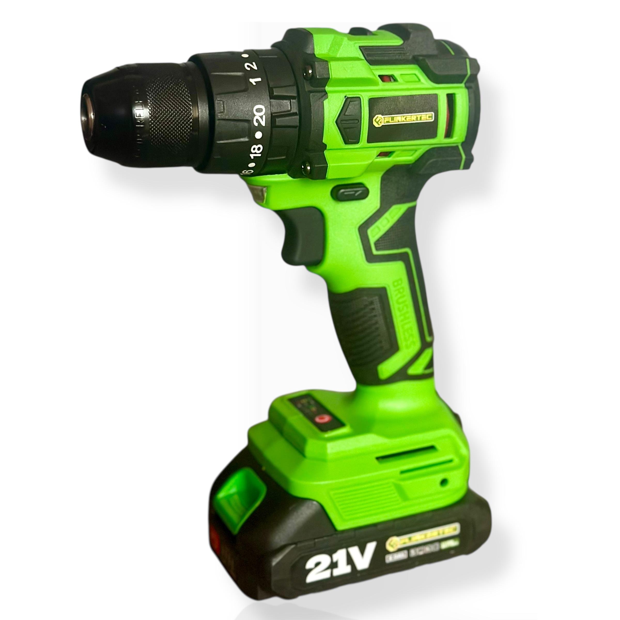 Шуруповерт Flinkertek ДША-21/2 PRO BL-21V бесщеточный аккумуляторный 2 батареи и зарядка (26880778)