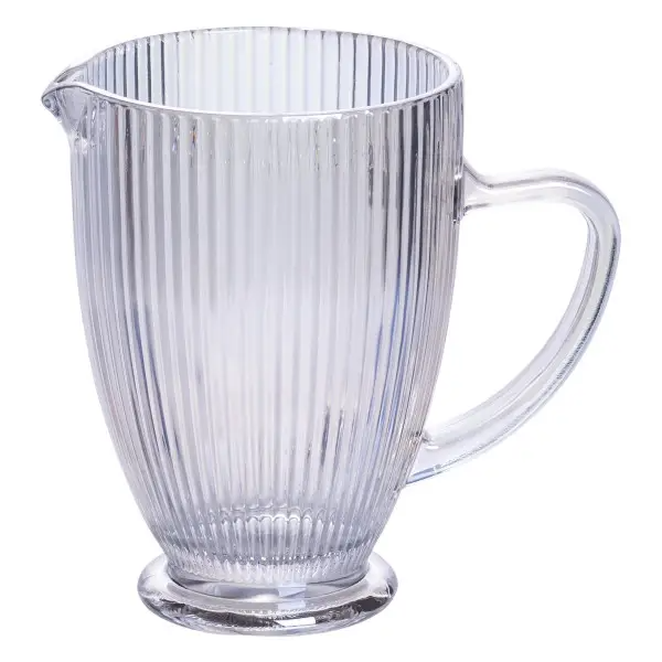 Кувшин для напитков фигурный прозрачный ребристый из толстого стекла 1,2 л Rainbow Кувшин для напитков фигурный прозрачный ребристый из толстого стекла 1,2 л Rainbow