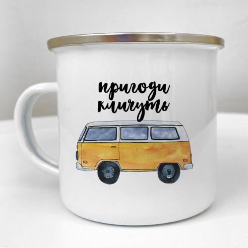 Кружка металлическая Camper "Пригоди кличуть" 250 мл (KRM_23S152)