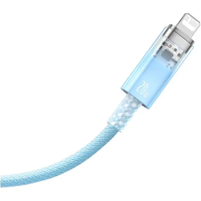 Кабель BASEUS Explorer Series Fast Charging Cable with Smart Temperature Control Cable Type-C to Lightning CATS010203 20W 1 м Blue - фото 3