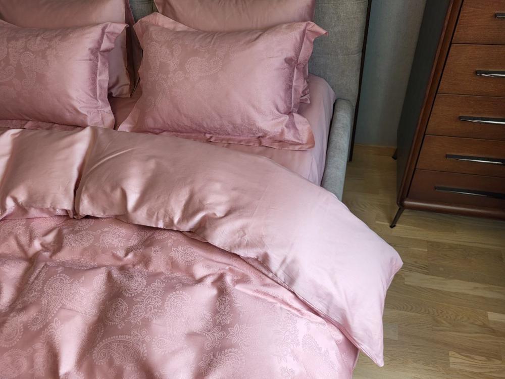 Комплект постельного белья Мир сатин жаккард Premium полуторный/наволочки 50х70/70х70 см Paisley Powder (6144) - фото 2