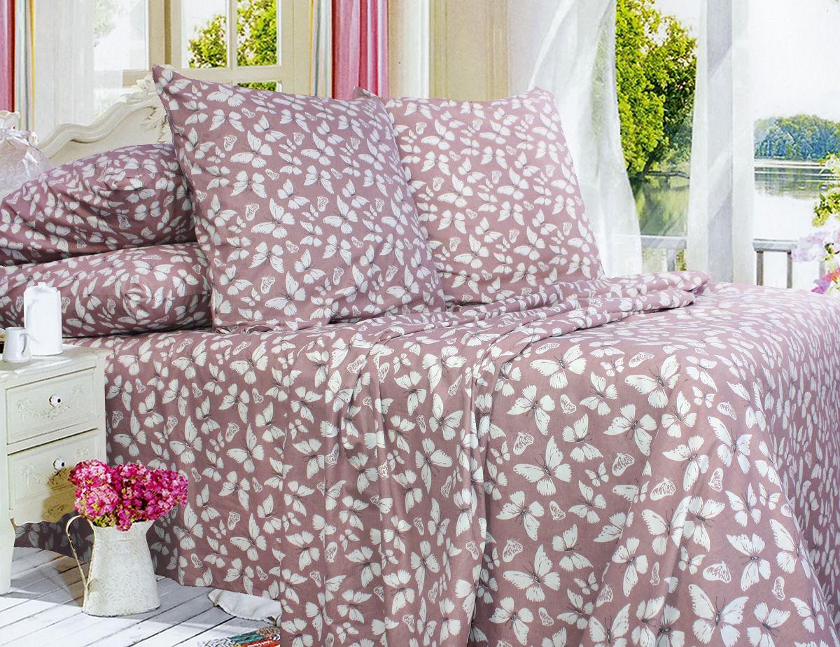 Комплект постельного белья евро Еней-плюс Р0102 Коричневый/Бежевый