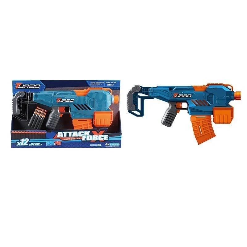Автомат Turbo від батарейок 12 м'яких патронів Blue (153401)