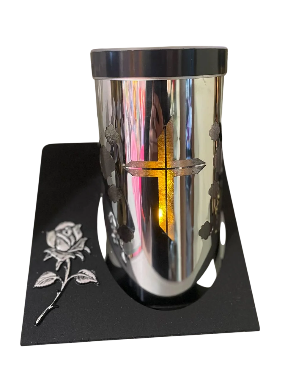 Лампадка с функцией вазы на солнечной батарее с подставкой металлическая Серебряный (1331) - фото 1 Лампадка с функцией вазы на солнечной батарее с подставкой металлическая Серебряный (1331) - фото 1