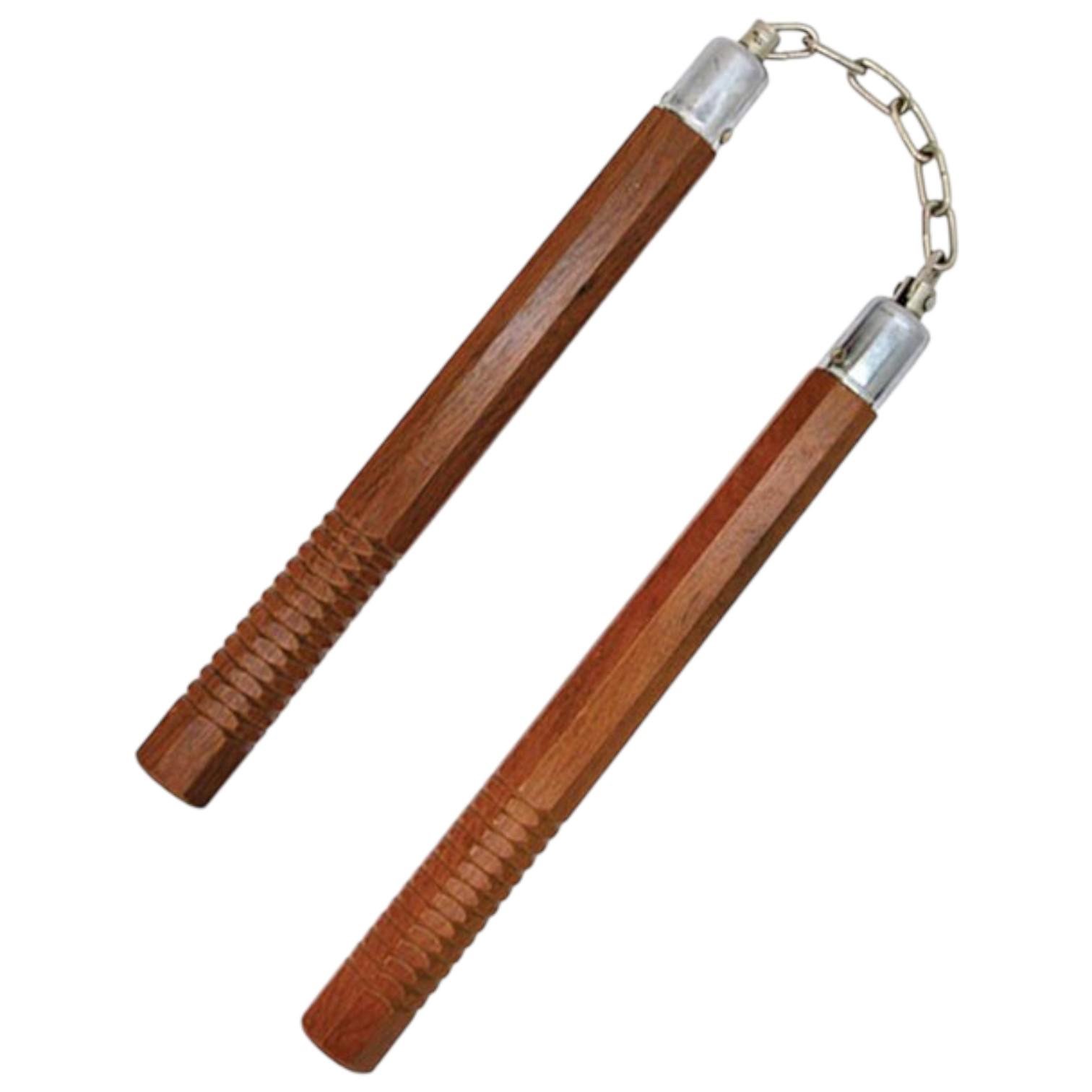 Нунчаки тренувальні дерев'яні Univerza на ланцюгу з дуба Коричневий Нунчаки тренувальні дерев'яні Univerza на ланцюгу з дуба Коричневий