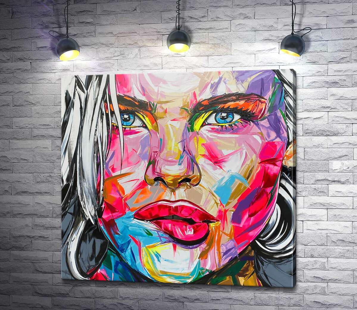 Картина ArtPoster Портрет дівчини з яскравих барв 100x96 см Модуль №1 (003848)