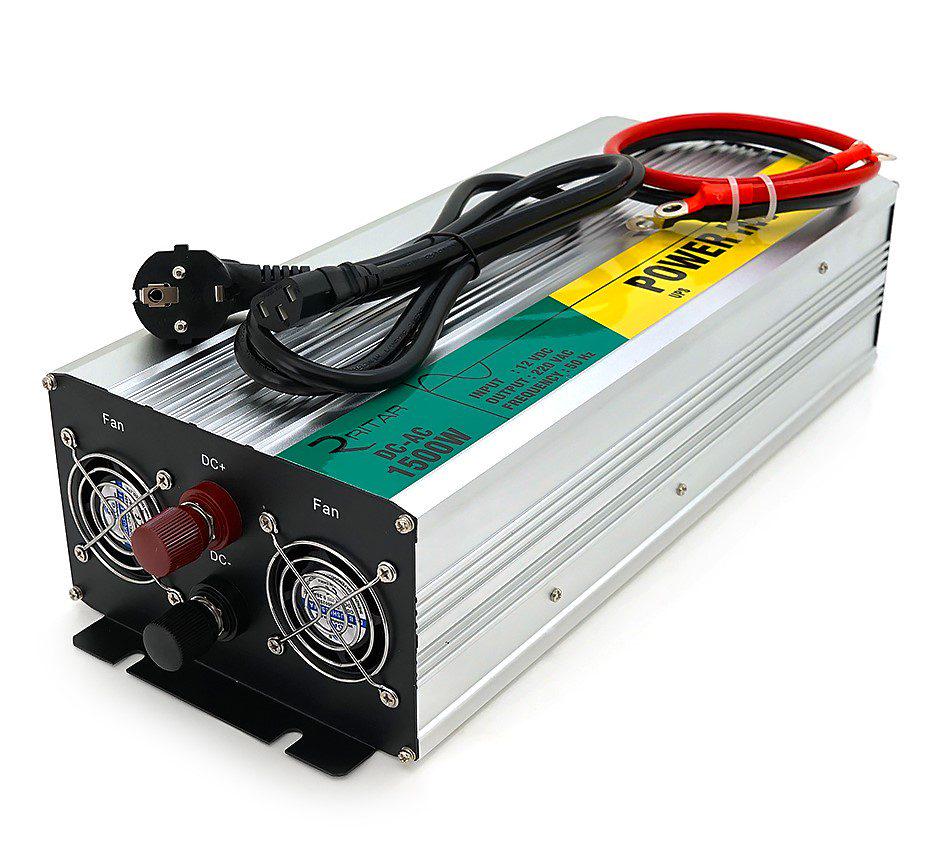 Инвертор напряжения RITAR RSCU1500 1500 Вт 12/220V с правильной синусоидой встроенное зарядное (56995)
