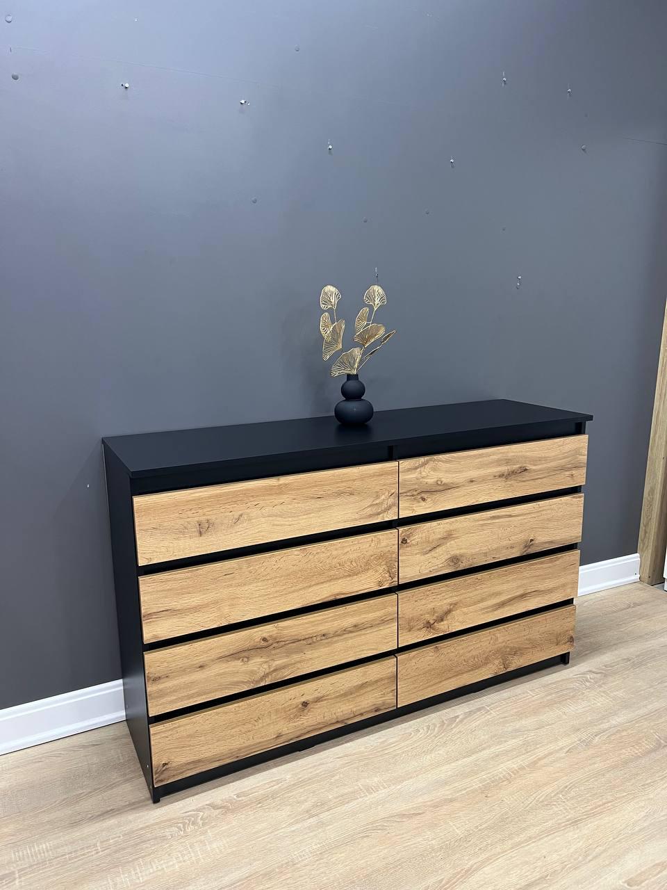 Комод Сідней 8 шухляд 860х1404х410 мм Дуб Аппалачі/Чорний - фото 6 Комод Сідней 8 шухляд 860х1404х410 мм Дуб Аппалачі/Чорний - фото 6