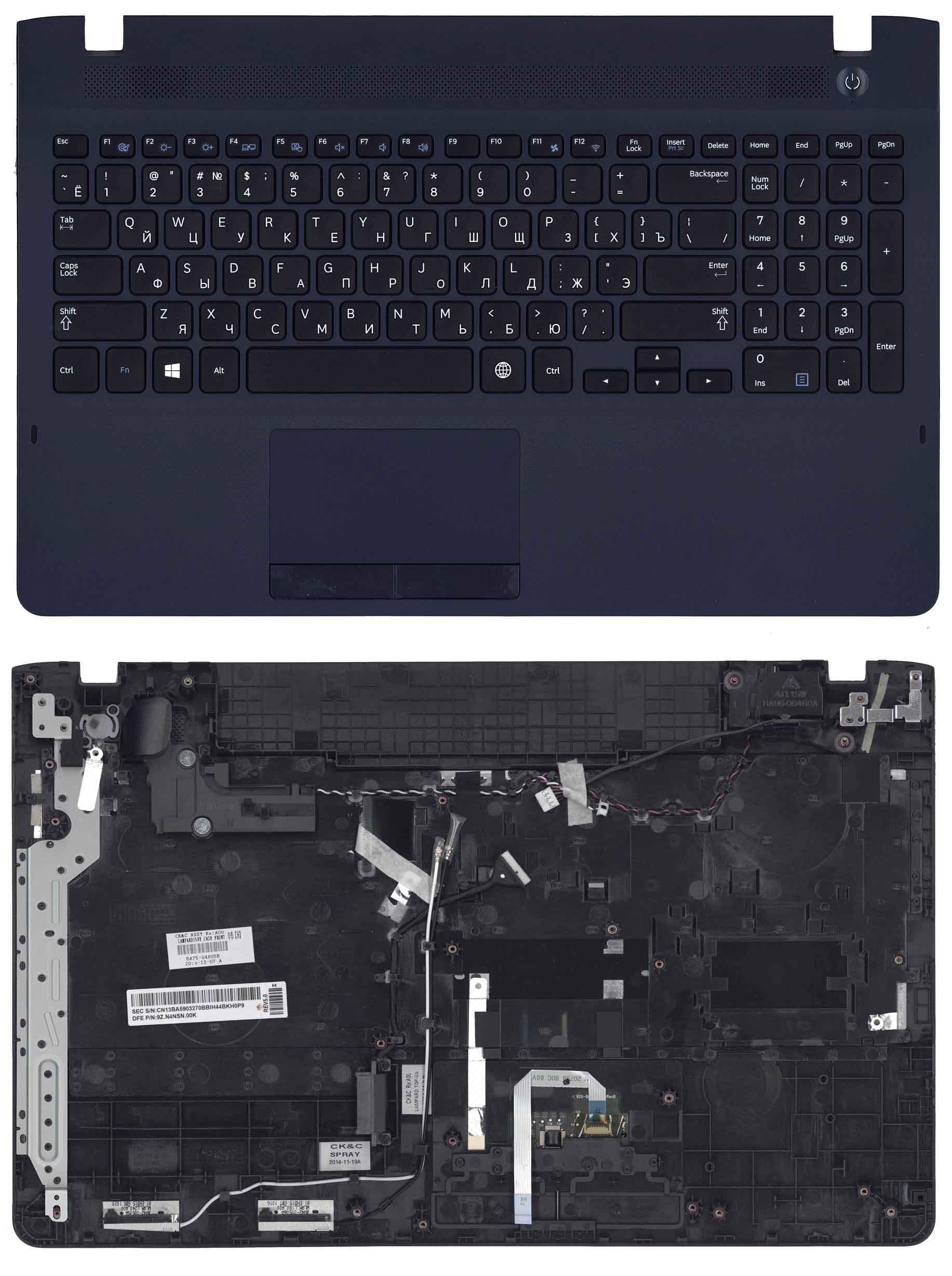 Клавиатура для ноутбука Samsung 300V5A Black Dark Blue TopCase