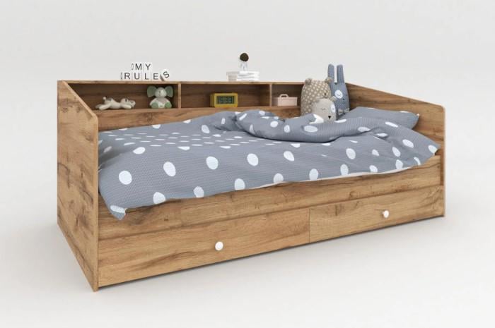 Кровать детская Sleep well ЛДСП деревянное основание/ламели КР-ДЕТСКАЯ-90 800х2032х1108 мм Дуб Тахо - фото 1 Кровать детская Sleep well ЛДСП деревянное основание/ламели КР-ДЕТСКАЯ-90 800х2032х1108 мм Дуб Тахо - фото 1