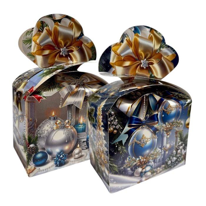 Набор картонных коробок Новогодние игрушки самосборные для подарка 27,5х10,5х17,5 см 2 шт. (BT-1523)