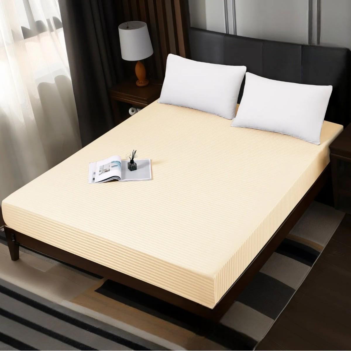 Простынь на резинке Koloco 180х200/25 см Бежевый (40192)