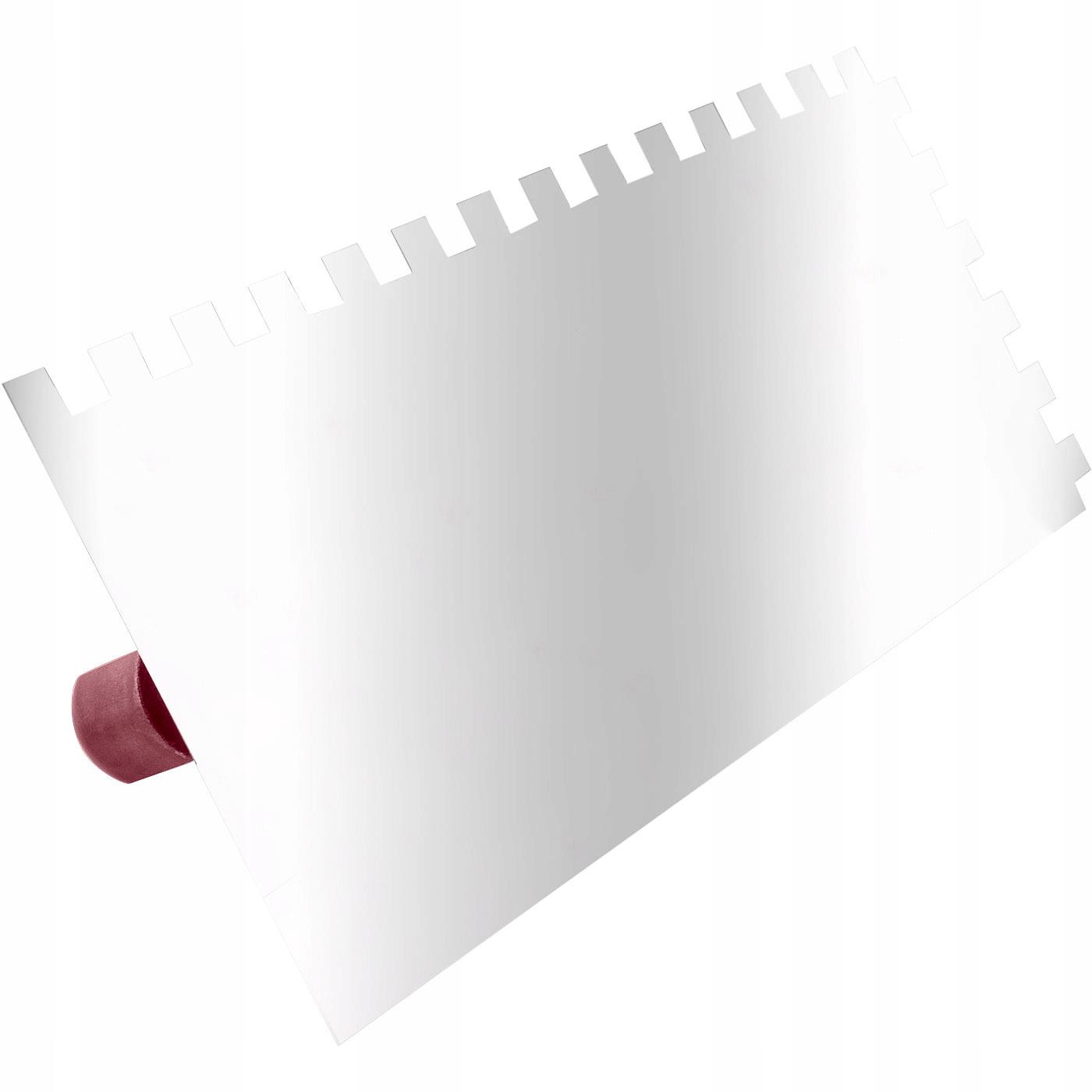 Гладилка из нержавеющей стали PROFI 280х130 мм зубчатая 6х6 мм (C0552) - фото 3 Гладилка из нержавеющей стали PROFI 280х130 мм зубчатая 6х6 мм (C0552) - фото 3