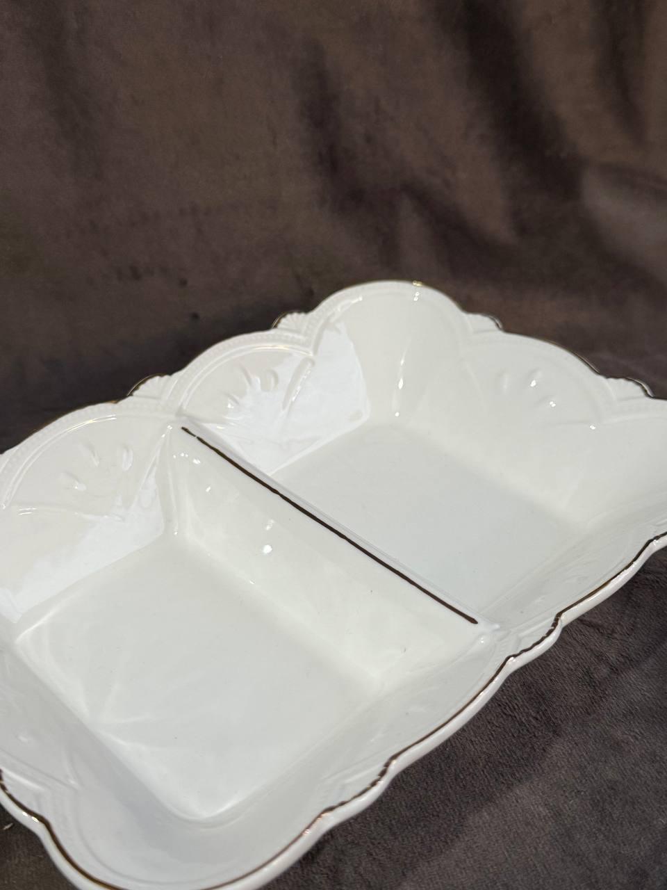 Менажниця керамічна YIWU HP-20-29 2-х секційна 20х14 см Білий (HP-20-29) - фото 2 Менажниця керамічна YIWU HP-20-29 2-х секційна 20х14 см Білий (HP-20-29) - фото 2