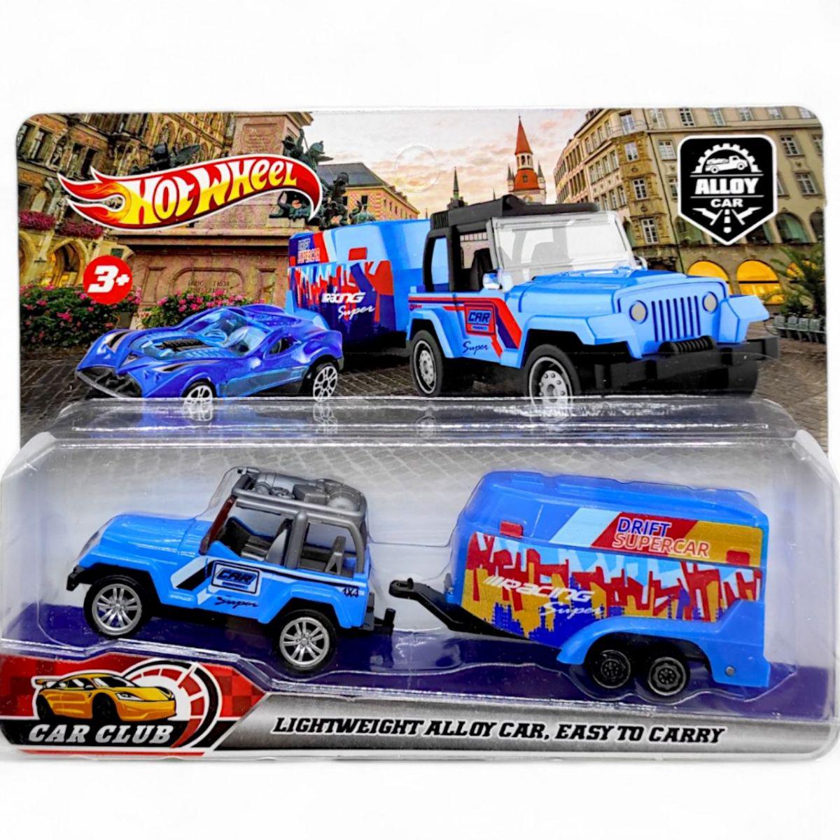 Машинка всюдихід з трейлером Hot Wheel Синій