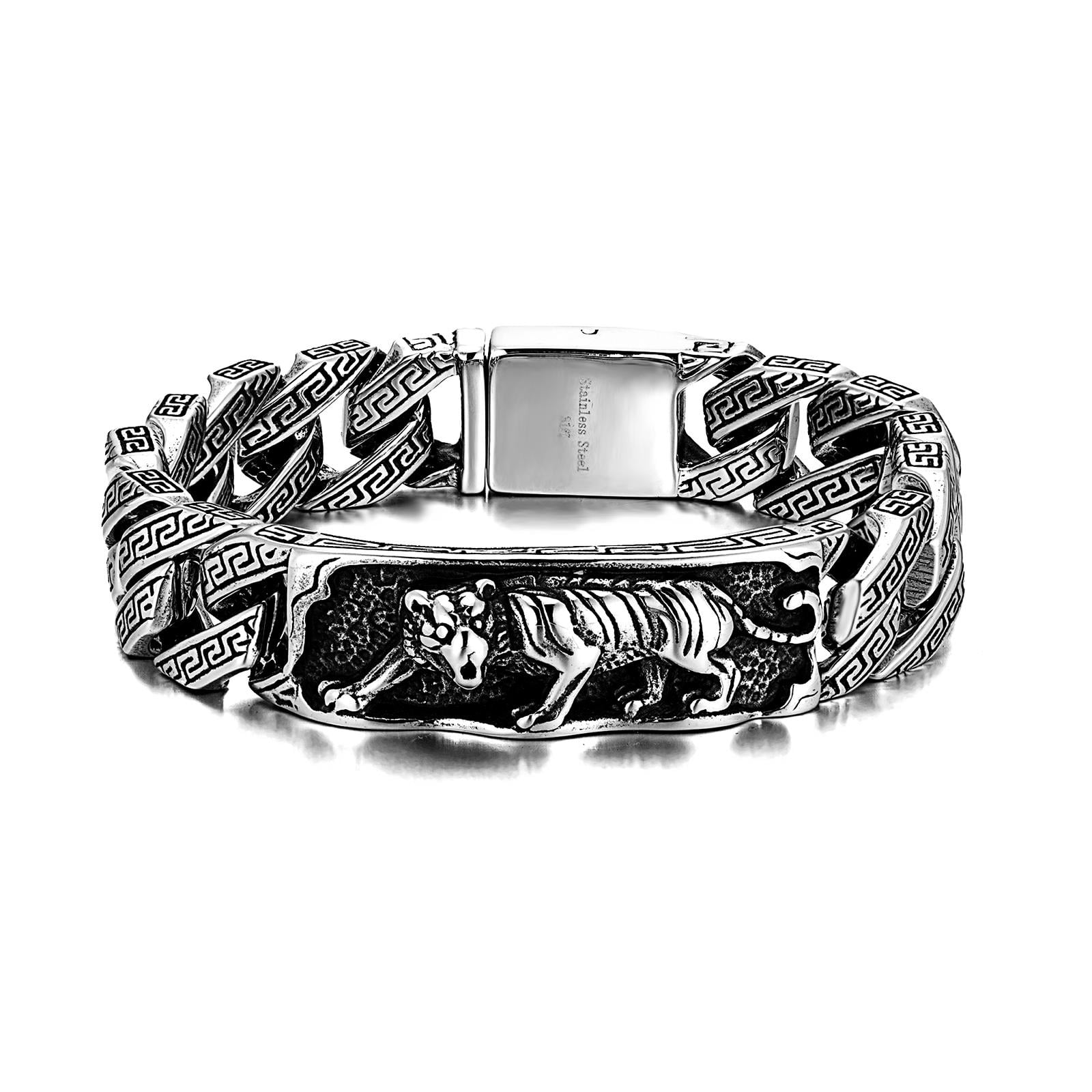 Браслет мужской из нержавеющей медицинской стали волк 16 мм 23.5 см (BS-304)