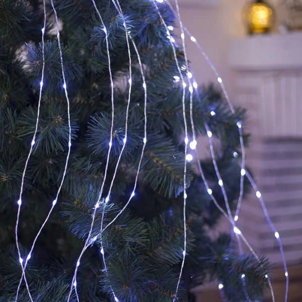 Гирлянда-пучок электрическая Конский хвост Led на 300 светодиодов 10 нитей 3 м по 30 диодов Белый