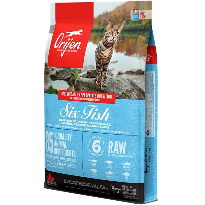 Корм сухой Orijen 6 Fish Cat and Kitten для кошек всех пород и возрастов сардина/хек/макрель/камбала/оселедець 5,4 кг (o28154)