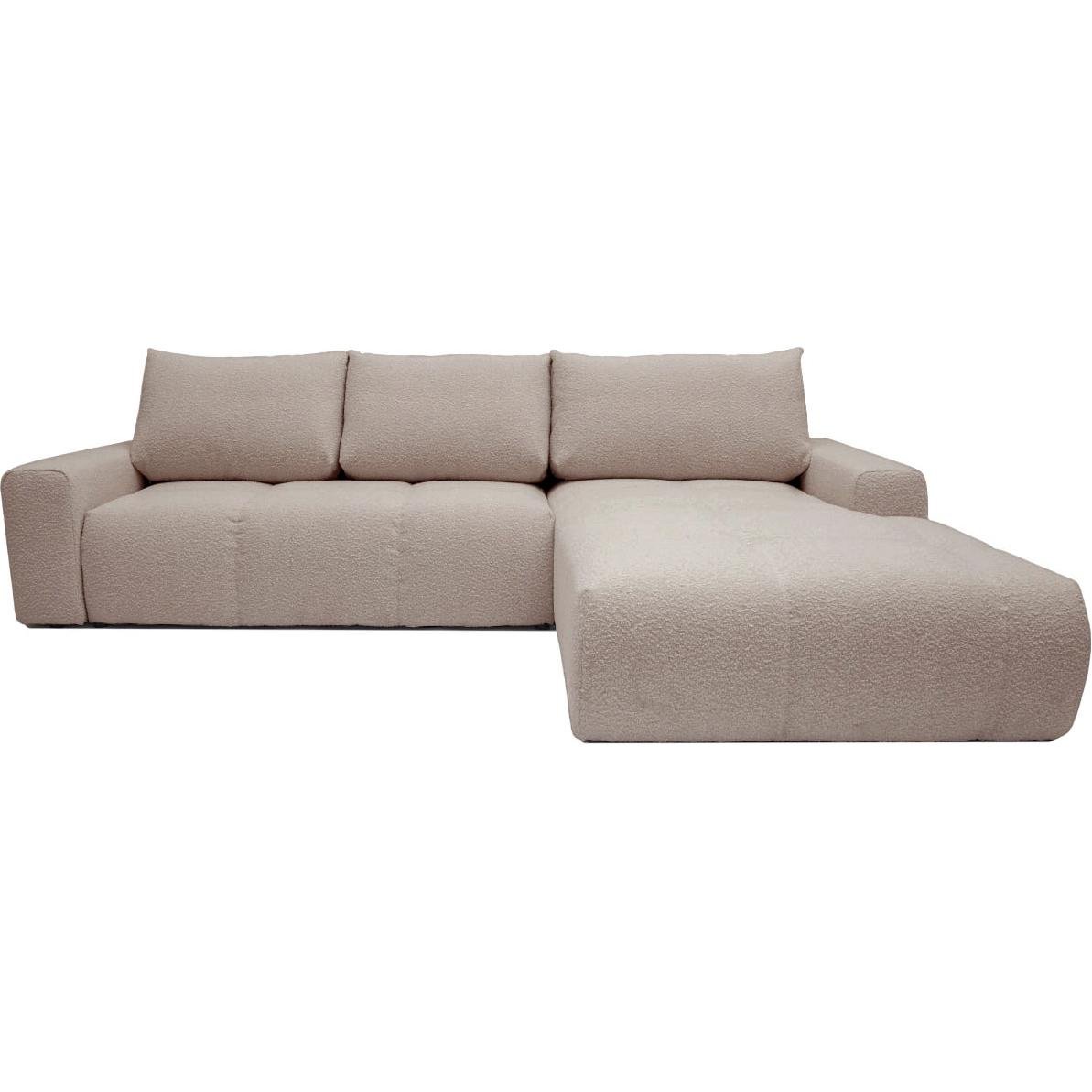 Диван кутовий 4-місний Volturno розкладний з правим шезлонгом Taupe boucle (13451)